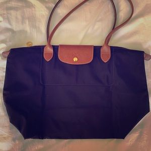 Longchamp Large Le Pliage Tote in Bilberry